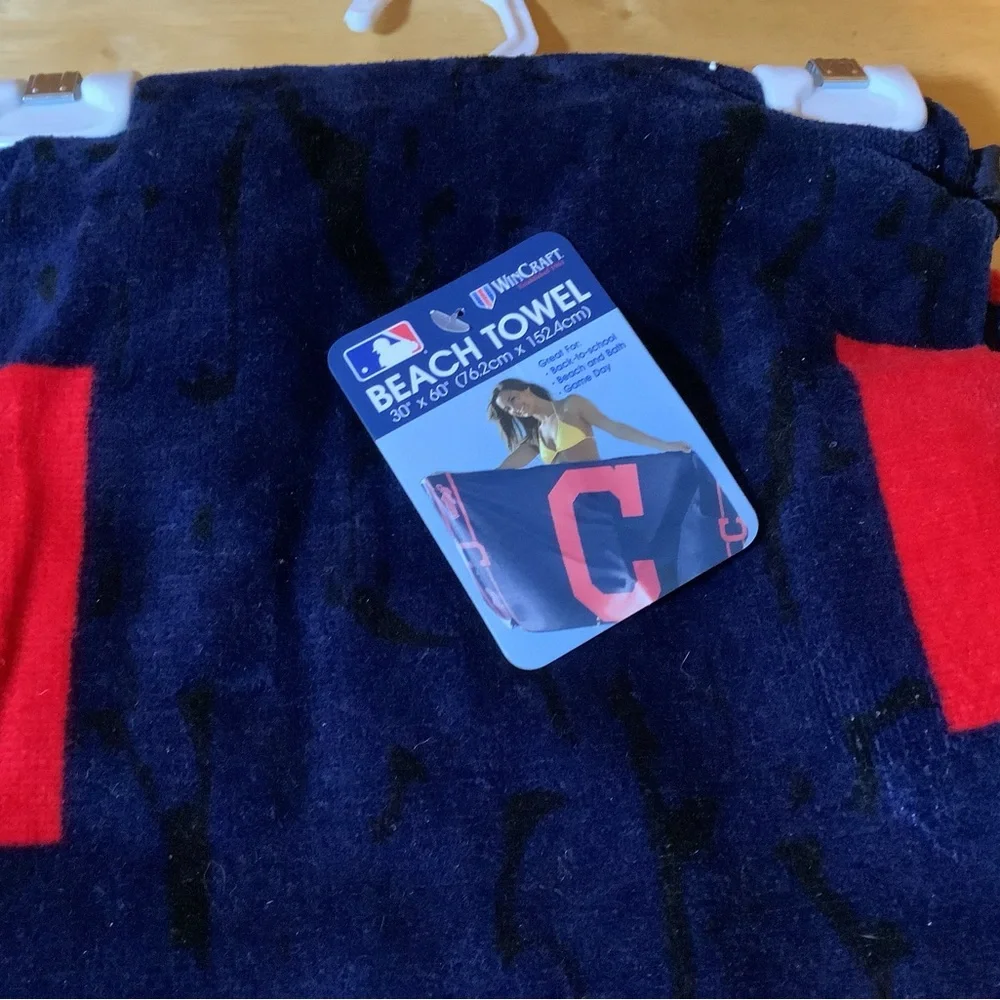 Wincraft Blue and Red Cleveland Indians Plush Beach Towel